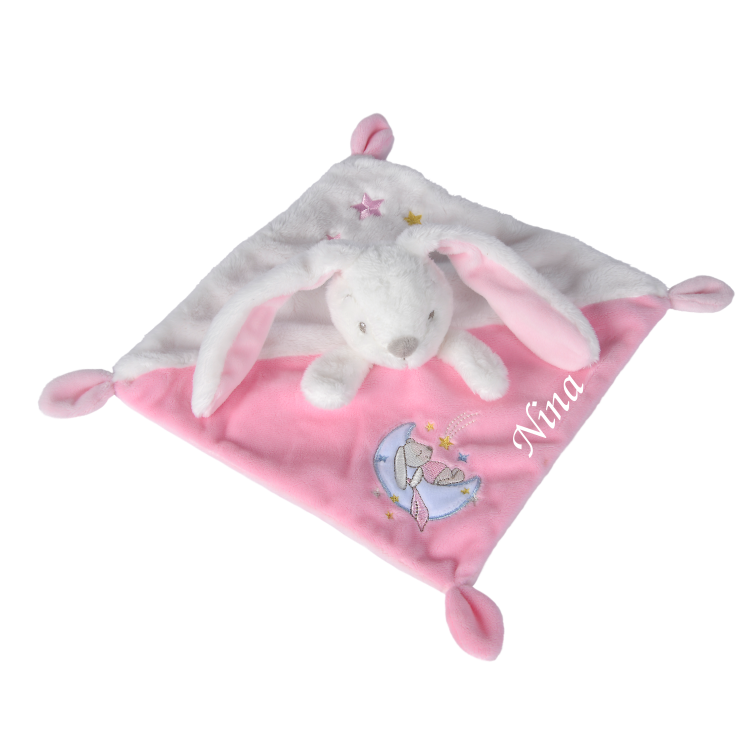  - bonne nuit - plat lapin rose 25 cm 